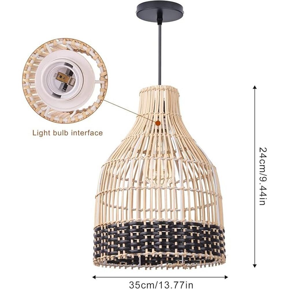 Wicker Rattan Pendant Light - Picture 4 of 7